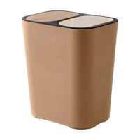 Magideal - Separación Seca Y Húmeda Cubo De Basura Cubos De Basura Domésticos 2 Compartimentos Diseño Elegante Papelera De Oficina Para Lavandería, Vehículos Rec Café