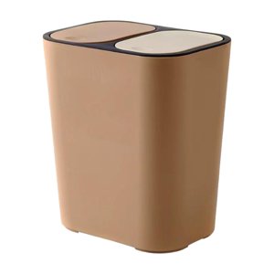 Magideal - Separación Seca Y Húmeda Cubo De Basura Cubos De Basura Domésticos 2 Compartimentos Diseño Elegante Papelera De Oficina Para Lavandería, Vehículos Rec Café