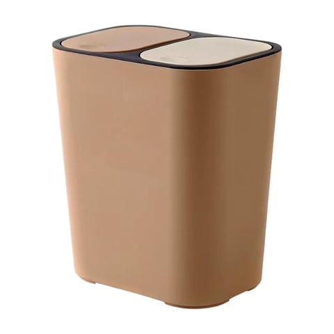 Magideal - Separación Seca Y Húmeda Cubo De Basura Cubos De Basura Domésticos 2 Compartimentos Diseño Elegante Papelera De Oficina Para Lavandería, Vehículos Rec Café