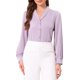 thumbnail image 1 of INSPIRE CHIC Body de Satén para Mujer con Elegante Cuello de Chal Manga de Linterna Camisa Abotonada para Oficina Talla M Lavanda, 1 of 6