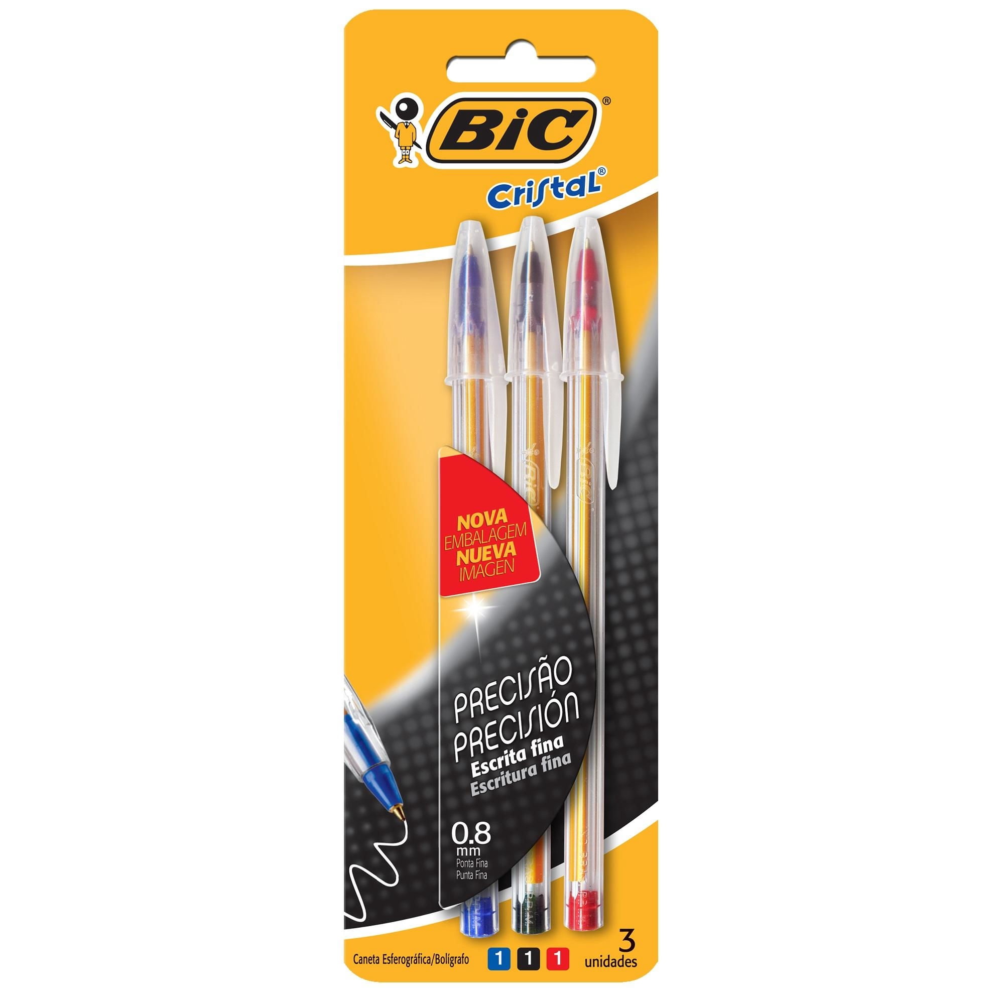 Bolígrafos Punta Fina 0.8 Mm 3 Colores Bic