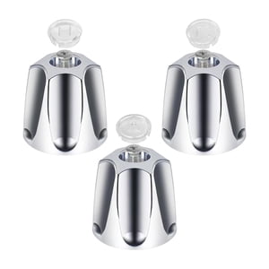 Magideal - 3 Perillas De Ducha De Repuesto Para Grifos De Bañera, Manijas De Ducha, Agua Caliente Y Fría, Y Perillas Desviadoras Para Baños De Dormitorios De Hot Plata