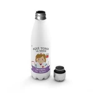 Creango - Botella Agua Termica Aqui Toma La Mejor Enfermera De Acero Inoxidable