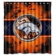 thumbnail image 1 of Cortina de ducha de los Denver Broncos, juego de cortina de baño con ganchos, tamaño 66 x 72 pulgadas, 1 of 3