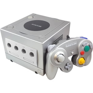 Consola De Juegos Nintendo Gamecube Platinum Restaurada Con Controlador Y Cables (Reacondicionada)