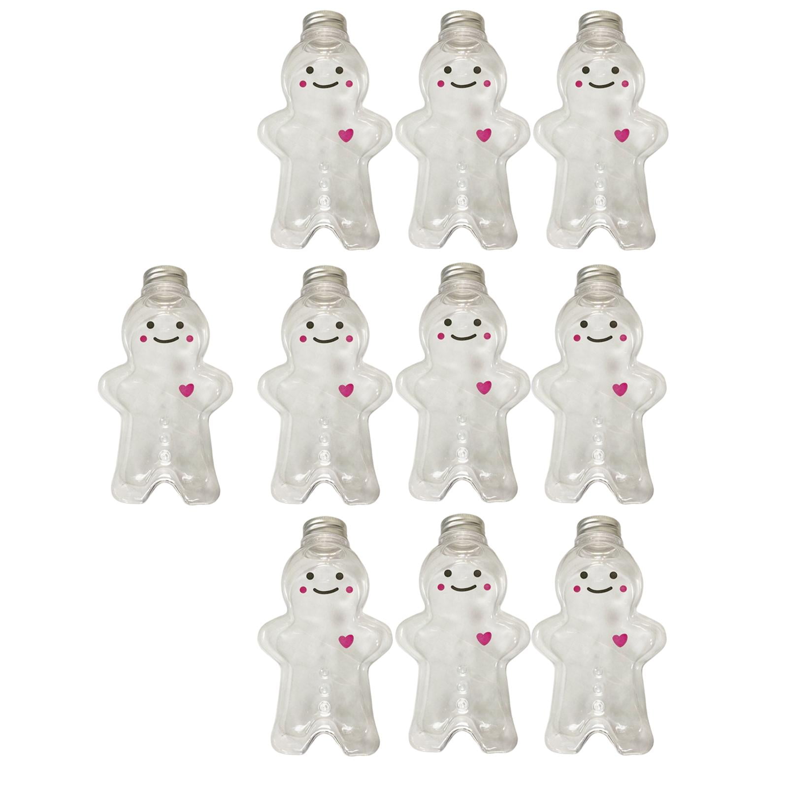 Bothyi - Paquete De 10 Botellas De Navidad, Botella De Agua De 500 Ml, Botella De Envoltura Para Bebidas Transparente