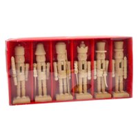 Bothyi - 6 Figuras De Cascanueces De Madera De 12,5 Cm Para Decoración De Mesa Y Manualidades Navideñas.