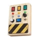 thumbnail image 3 of Tablero ocupado para niños pequeños, material didáctico, madera con botones de interruptor de luz, actividades del tablero de interruptor LED, tablero vocero, 3 of 5