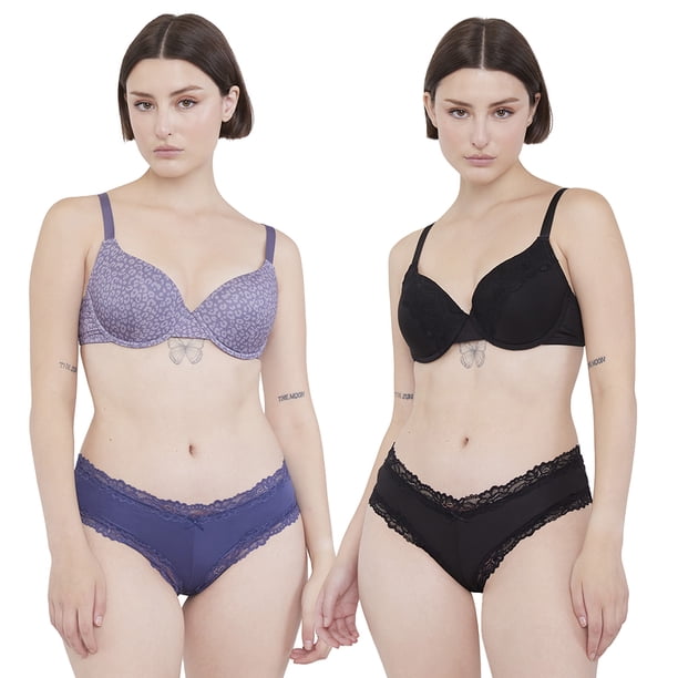 Bipack Sostén Mujer Copa C Negro/Gris Print Corona