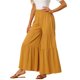 thumbnail image 4 of INSPIRE CHIC Pantalones Boho para Mujer Cintura Alta Elástica con Volantes Acampanados Palazzo Chic Pantalones de Pierna Ancha M Amarillo, 4 of 6
