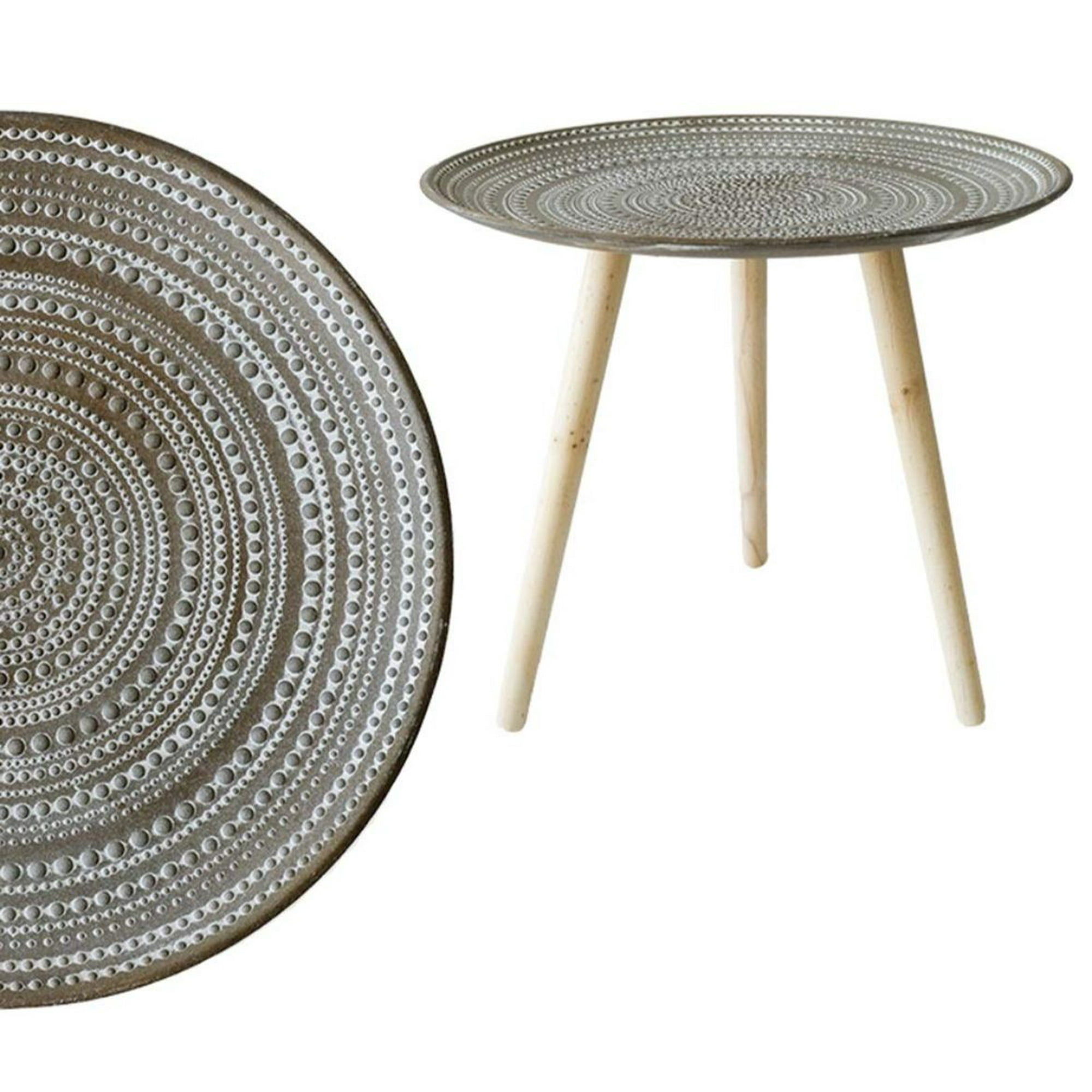 Oem - Mesa Lateral Dorada Puntos Mesa De Centro Decoración 30cm