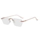 thumbnail image 3 of Gafas de Ojos con Bloqueo de Luz Azul, Gafas Sin Montura para Pantallas, Compras, Hombres Marco de oro rosa, 3 of 5