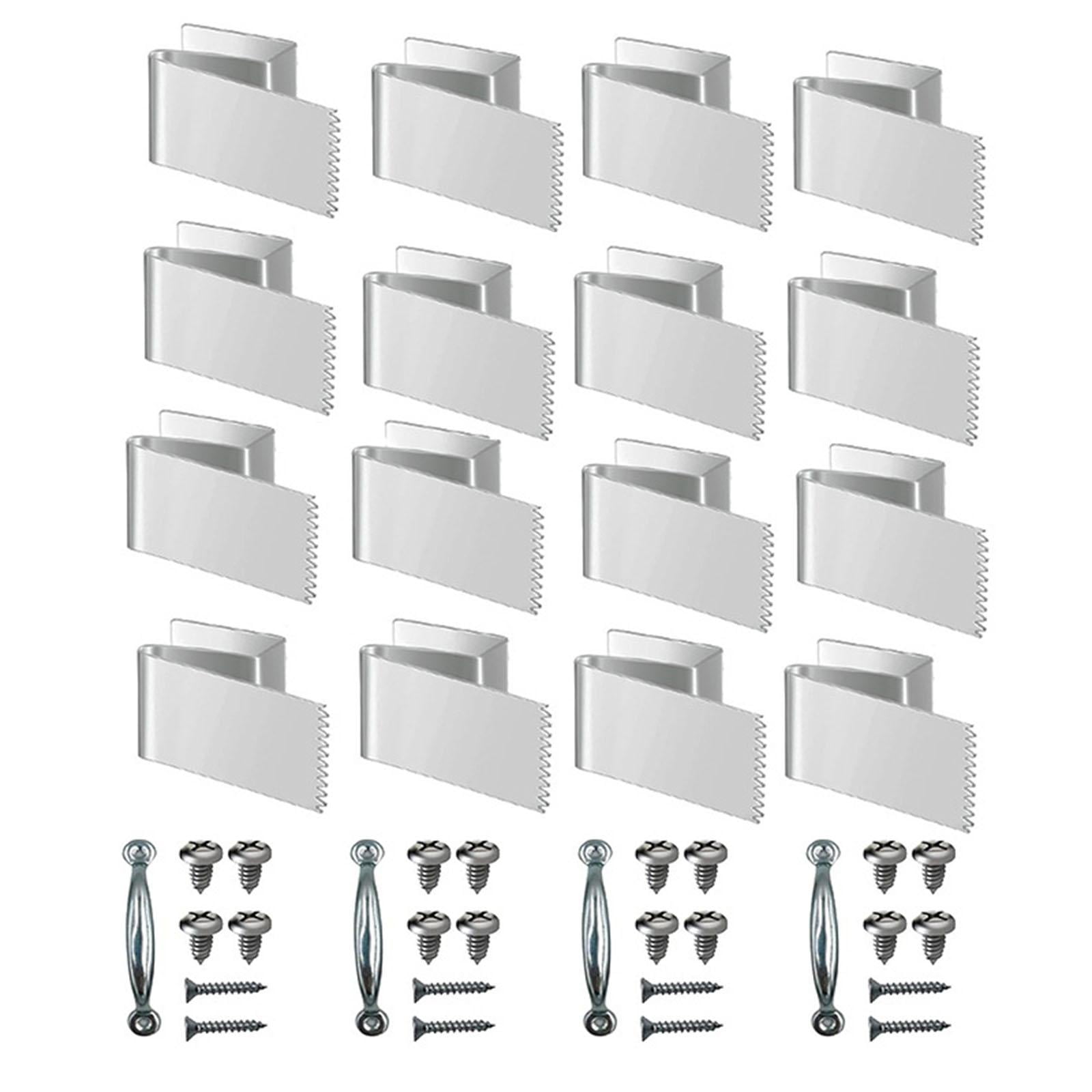 Magideal - 16 Piezas De Clips Para Ventanas, Contraventanas, Reutilizables, Universales, Protección Contra El Viento, Herrajes Para Ventanas, Exteriores, Ladrill Plata