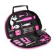 thumbnail image 2 of Kit de herramientas Excited Work de 69 piezas, color rosa, con bolsa de transporte, 2 of 7