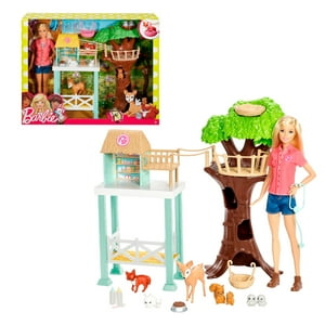 Muñeca Barbie Rescate De Animalitos Con 8 Animales Y
