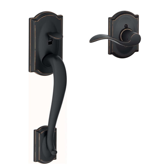 Handleset Schlage Camelot de bronce envejecido para diestros o zurdos