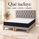 thumbnail image 5 of Cama Europea 2 Plazas Completa Base Dividida Capitoné Gris, 5 of 8