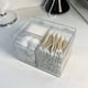 thumbnail image 3 of Canister para almohadillas de maquillaje, hilo hilo, almacenamiento de vanidad, sales de baño, cosméticos, decoración del baño del hogar (3 rejillas transparentes), 3 of 3