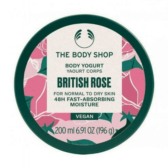 The Body Shop Yogur Corporal de Rosa Británica para Pieles Normales a Secas, 6,91 Onzas