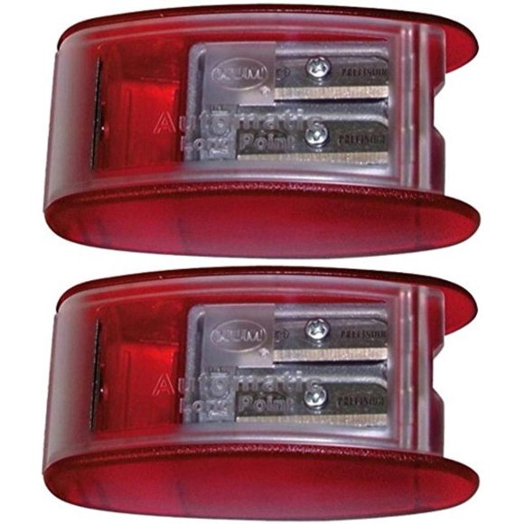 Sacapuntas KUM AS2KM de 2 Agujeros Rojo (Pack de 2)