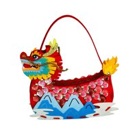 Magideal - Bolsa De Almacenamiento Hecha A Mano Para Decoración Del Festival Del Barco Dragón, Caja De Almacenamiento De Barco Dragón No Tejida Para Niñas Y Niño Rojo
