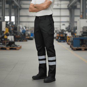 T-World - Pantalón Cargo Gabardina Con Cinta Reflectante Hombre Negro