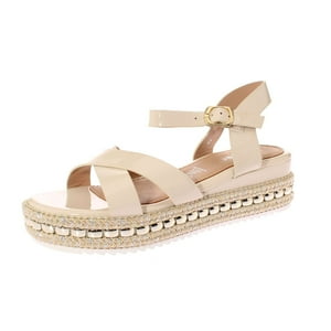 Sandalia Plataforma Beige Vía Franca