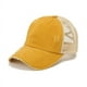 thumbnail image 1 of Unisex Washed Baseball Cap: Distressed Ripped Criss Cross Ponytail Hat - Adjustable Casual Style for Men & Women, 1 of 5