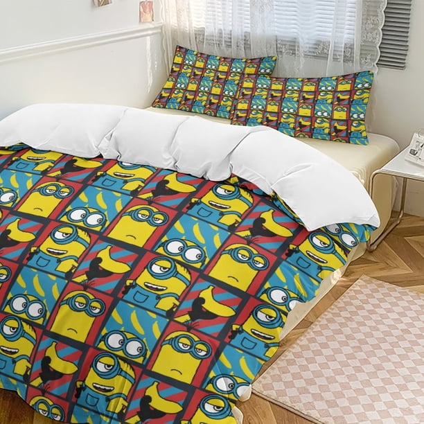 Banana Minions Comforter Set Soft 3 Pcs Twin Bedding Sets Thicken for All Season