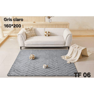 Angeles Del Hogar - Alfombra Jacquard De Algodon 160X200Cm Gris Claro