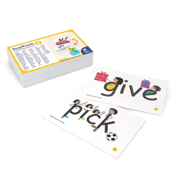 Tarjetas para bolsillo de cuadro de pared Child1st SnapWords Lista C de palabras de uso frecuente