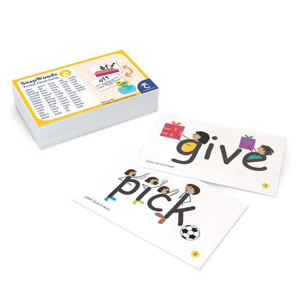 Tarjetas para bolsillo de cuadro de pared Child1st SnapWords Lista C de palabras de uso frecuente