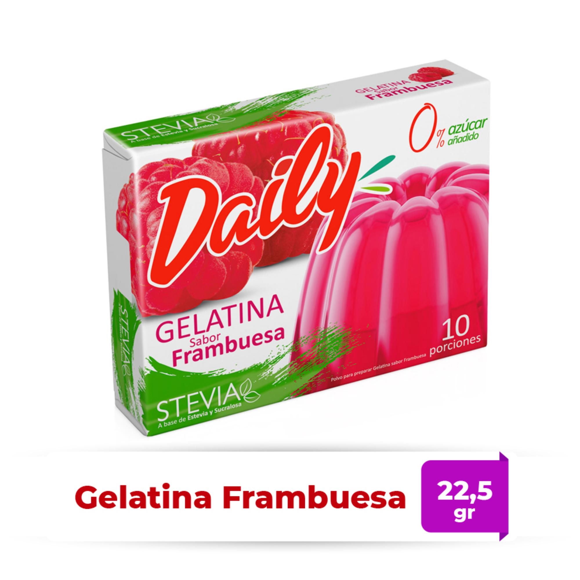Gelatina Diet Sabor Frambuesa Caja 22.5 g Daily
