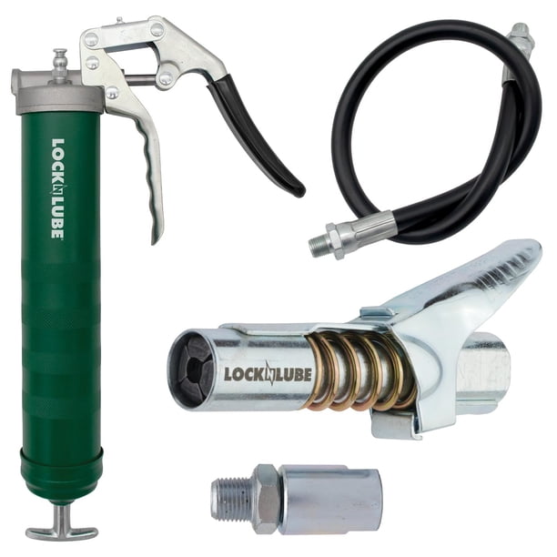 Empuñadura de pistola Grease Gun LockNLube de alta resistencia con manguera de 20 ml