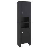 Fmfurniture - Estante Baño Organizador 2 Puertas Negro
