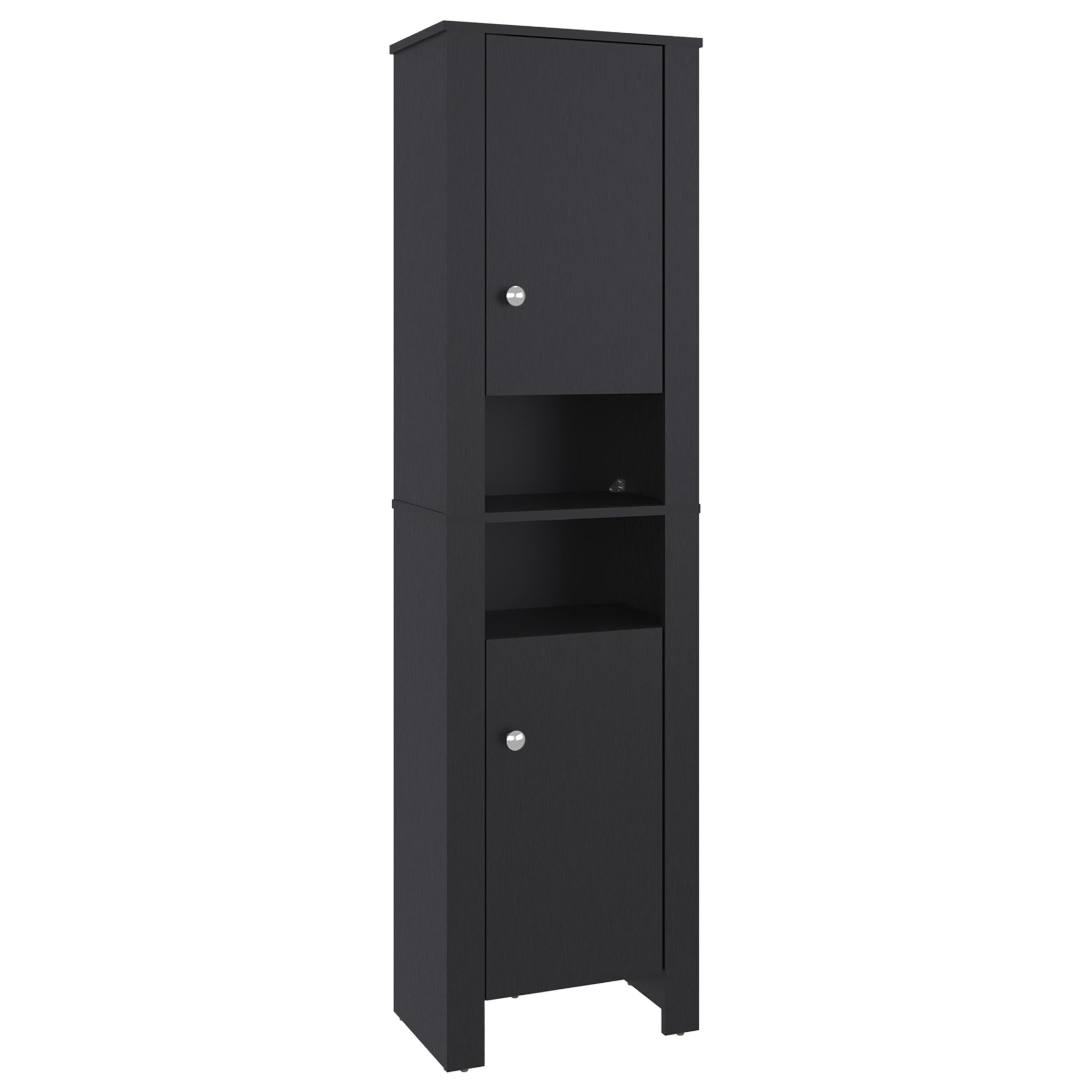 Fmfurniture - Estante Baño Organizador 2 Puertas Negro