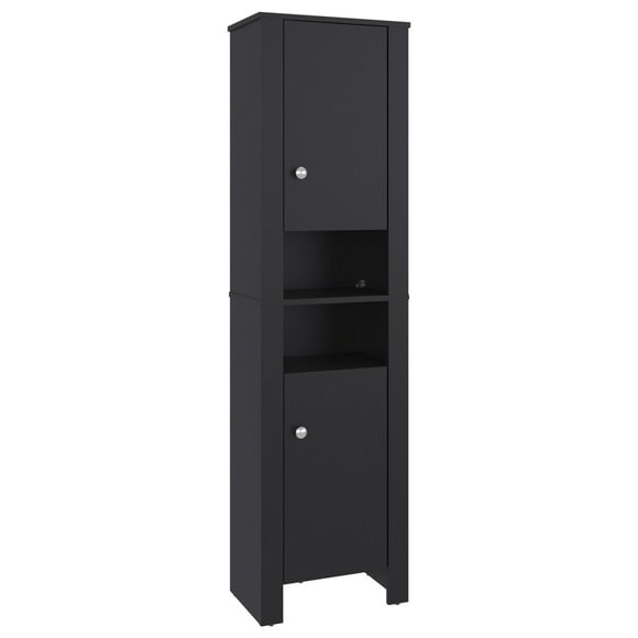 Estante Baño Organizador 2 Puertas Negro