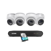 Sistema De Cámara De Seguridad Zosi C220 8Ch 4Mp Qhd 2.5K Con Disco Duro De 2 Tb