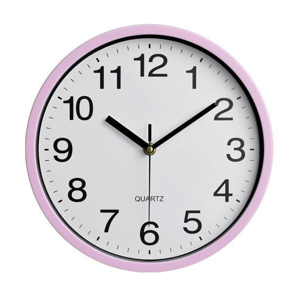 Reloj de pared de plástico de 10 pulgadas, reloj Shi Ying, reloj para dormitorio y sala de estar, sencillo.