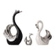 thumbnail image 5 of Figura de cisne de 3 uds, colección de estatuas de la familia de cisnes, escultura de Animal, adorno de mesa para estantería, gabinete, decoración del Negro Blanco Plata, 5 of 5
