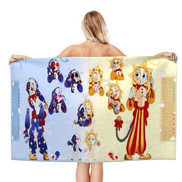 Sundrop y Moondrop Toalla de playa de secado rápido con diseño temático, regalo para mujeres y niñas, ideal para cumpleaños, fans, amantes de la música, uso en la playa o al aire libre, 78 × 150 cm