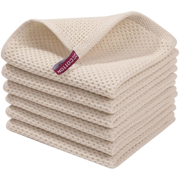 Paños de cocina Homaxy Waffle Weave, 100% algodón, paquete de 6