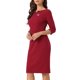 thumbnail image 4 of INSPIRE CHIC Vestido Vintage para Mujer Conjunto de Maestra para Regreso a Clases Vestido de Manga 3/4 para Trabajar Vestidos de Tubo Burdeos S, 4 of 6