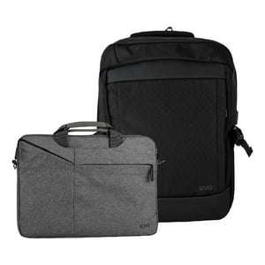 Mochila Wolf Negra 15,6"" + Funda Notebook Gris 15,6"" Levo Gris