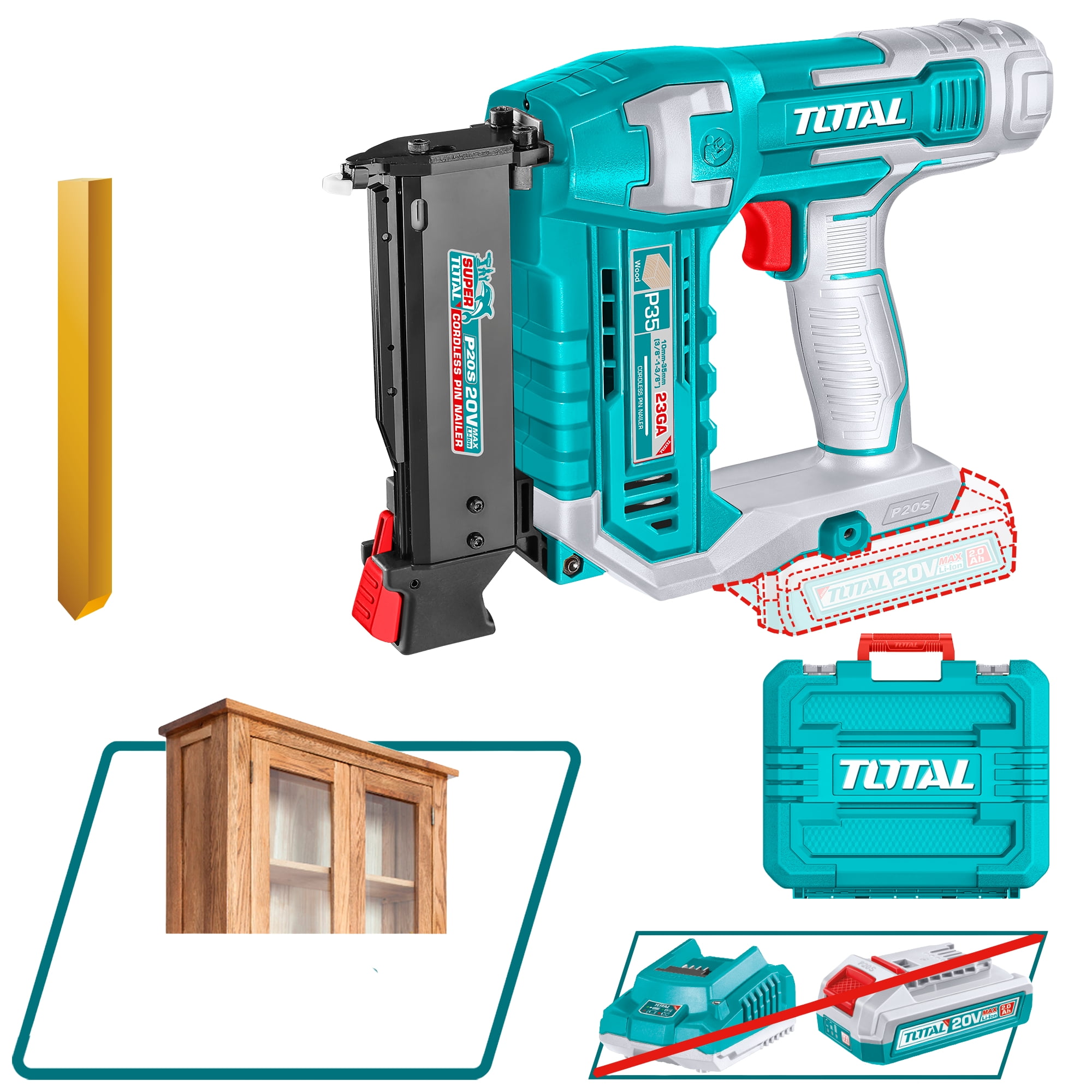 Clavadora Para Acabado Inalambrica 35mm 20v Total