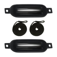 Magideal - 2 Piezas De Guardabarros Para Barcos, Parachoques Para Barcos, Cuerdas De 6Mm X 1,5 M, Guardabarros Inflables Anticolisión Para Pontones, Barcos De Pe Cuerda Negra G0 Negra