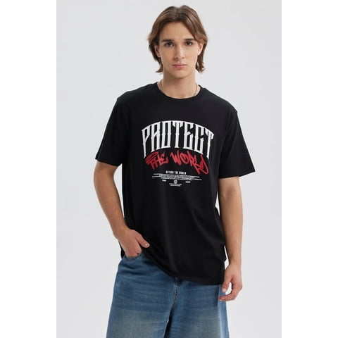 Fashionspark - Polera Hombre Print Posicional Negro - Vii