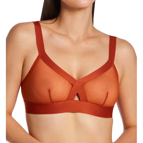 Bralette DKNY Sheer Wirefree Softcup para mujer, color cobre
