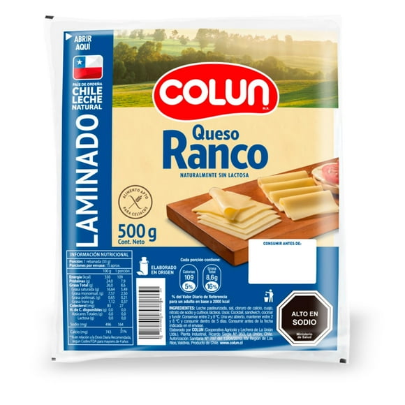 Queso Ranco Laminado, 500 g