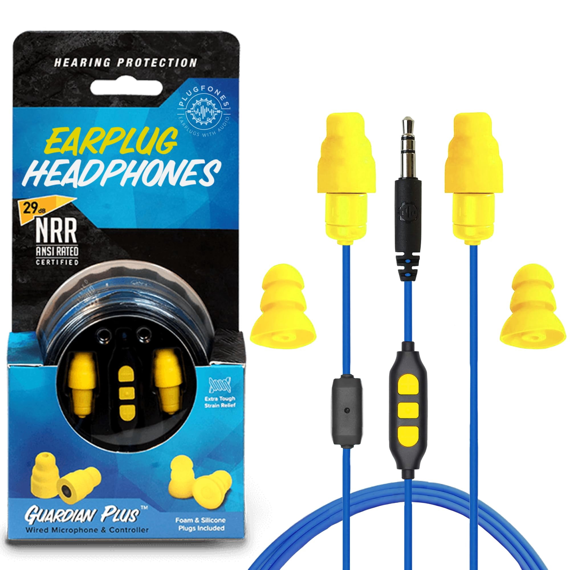 Earplug Earbud Auriculares Híbridos Plugfones Guardian Plus